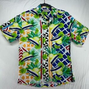 Kenny Flowers‎ Men’s Hawaiian Button Up Shirt Tropical Margaritas Lime Print S